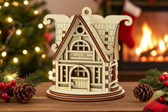 Santa Workshop Ornament - Laser Cut File, SVG House Plan Product Image 3