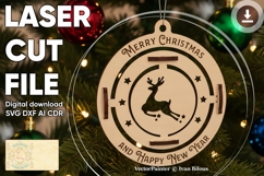 Reindeer ornament - 3d laser cut file, SVG plan for laser Product Image 1