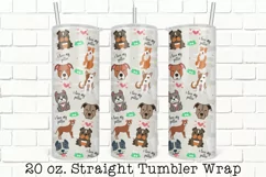 Pitbull Tumbler Wrap, Sublimation, Dog Tumbler Wrap, PNG Product Image 1