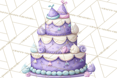 Watercolor Baby Shower Cakes PNG, Cupcakes, Tiered Desserts Product Image 3