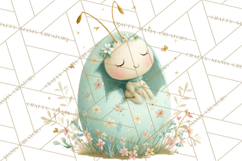 Baby Insects in Easter Eggs, Cute Spring Bug Clipart Png Product Image 5