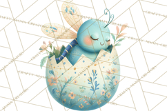 Baby Insects in Easter Eggs, Cute Spring Bug Clipart Png Product Image 5