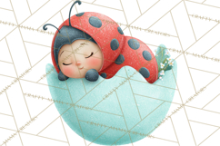 Baby Insects in Easter Eggs, Cute Spring Bug Clipart Png Product Image 3