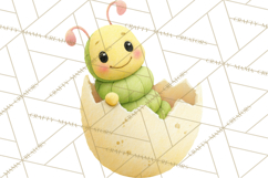 Baby Insects in Easter Eggs, Cute Spring Bug Clipart Png Product Image 3