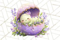 Baby Insects in Easter Eggs, Cute Spring Bug Clipart Png Product Image 4