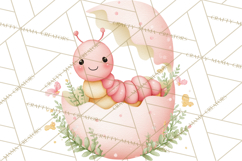 Baby Insects in Easter Eggs, Cute Spring Bug Clipart Png Product Image 3