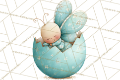 Baby Insects in Easter Eggs, Cute Spring Bug Clipart Png Product Image 2