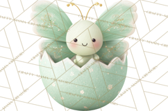 Baby Insects in Easter Eggs, Cute Spring Bug Clipart Png Product Image 4