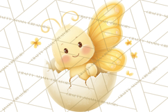 Baby Insects in Easter Eggs, Cute Spring Bug Clipart Png Product Image 5