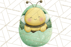 Baby Insects in Easter Eggs, Cute Spring Bug Clipart Png Product Image 5