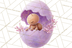 Baby Insects in Easter Eggs, Cute Spring Bug Clipart Png Product Image 4