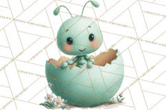 Baby Insects in Easter Eggs, Cute Spring Bug Clipart Png Product Image 2