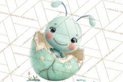 Baby Insects in Easter Eggs, Cute Spring Bug Clipart Png Product Image 4