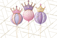Princess Birthday Party Clipart, Fairytale Celebration Png Product Image 2