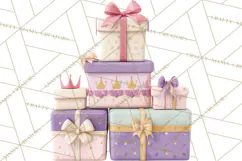 Princess Birthday Party Clipart, Fairytale Celebration Png Product Image 3