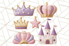 Princess Birthday Party Clipart, Fairytale Celebration Png Product Image 2