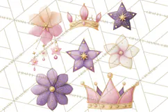 Princess Birthday Party Clipart, Fairytale Celebration Png Product Image 3
