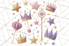 Princess Birthday Party Clipart, Fairytale Celebration Png Product Image 4