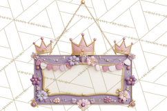 Princess Birthday Party Clipart, Fairytale Celebration Png Product Image 2