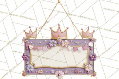 Princess Birthday Party Clipart, Fairytale Celebration Png Product Image 2