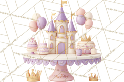 Princess Birthday Party Clipart, Fairytale Celebration Png Product Image 3