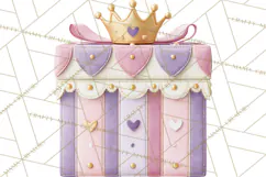 Princess Birthday Party Clipart, Fairytale Celebration Png Product Image 3