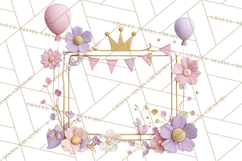 Princess Birthday Party Clipart, Fairytale Celebration Png Product Image 5