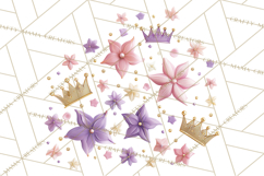 Princess Birthday Party Clipart, Fairytale Celebration Png Product Image 2