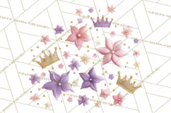 Princess Birthday Party Clipart, Fairytale Celebration Png Product Image 2