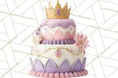 Princess Birthday Party Clipart, Fairytale Celebration Png Product Image 4