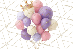 Princess Birthday Party Clipart, Fairytale Celebration Png Product Image 3