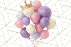 Princess Birthday Party Clipart, Fairytale Celebration Png Product Image 3