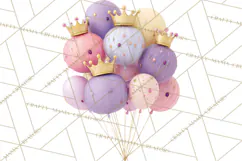 Princess Birthday Party Clipart, Fairytale Celebration Png Product Image 4