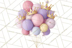 Princess Birthday Party Clipart, Fairytale Celebration Png Product Image 5