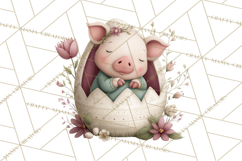 Easter Baby Animals Clipart PNG, Sleeping Baby Animals Product Image 4