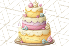 Watercolor Baby Shower Cakes PNG, Cupcakes, Tiered Desserts Product Image 3