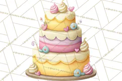 Watercolor Baby Shower Cakes PNG, Cupcakes, Tiered Desserts Product Image 3