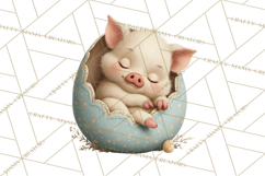 Easter Baby Animals Clipart PNG, Sleeping Baby Animals Product Image 2