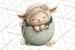 Easter Baby Animals Clipart PNG, Sleeping Baby Animals Product Image 2