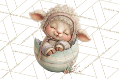 Easter Baby Animals Clipart PNG, Sleeping Baby Animals Product Image 3