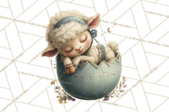 Easter Baby Animals Clipart PNG, Sleeping Baby Animals Product Image 5