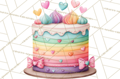 Watercolor Baby Shower Cakes PNG, Cupcakes, Tiered Desserts Product Image 2