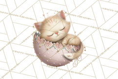 Easter Baby Animals Clipart PNG, Sleeping Baby Animals Product Image 3