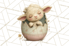 Easter Baby Animals Clipart PNG, Sleeping Baby Animals Product Image 4