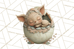 Easter Baby Animals Clipart PNG, Sleeping Baby Animals Product Image 5