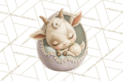 Easter Baby Animals Clipart PNG, Sleeping Baby Animals Product Image 2