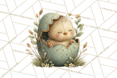 Easter Baby Animals Clipart PNG, Sleeping Baby Animals Product Image 4