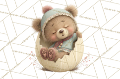 Easter Baby Animals Clipart PNG, Sleeping Baby Animals Product Image 2
