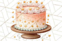Watercolor Baby Shower Cakes PNG, Cupcakes, Tiered Desserts Product Image 5