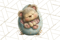 Easter Baby Animals Clipart PNG, Sleeping Baby Animals Product Image 5
